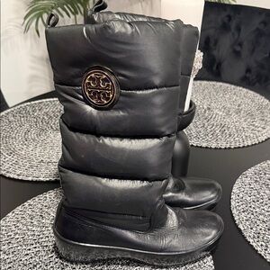 Tory Burch Black Quilted Winter Boots